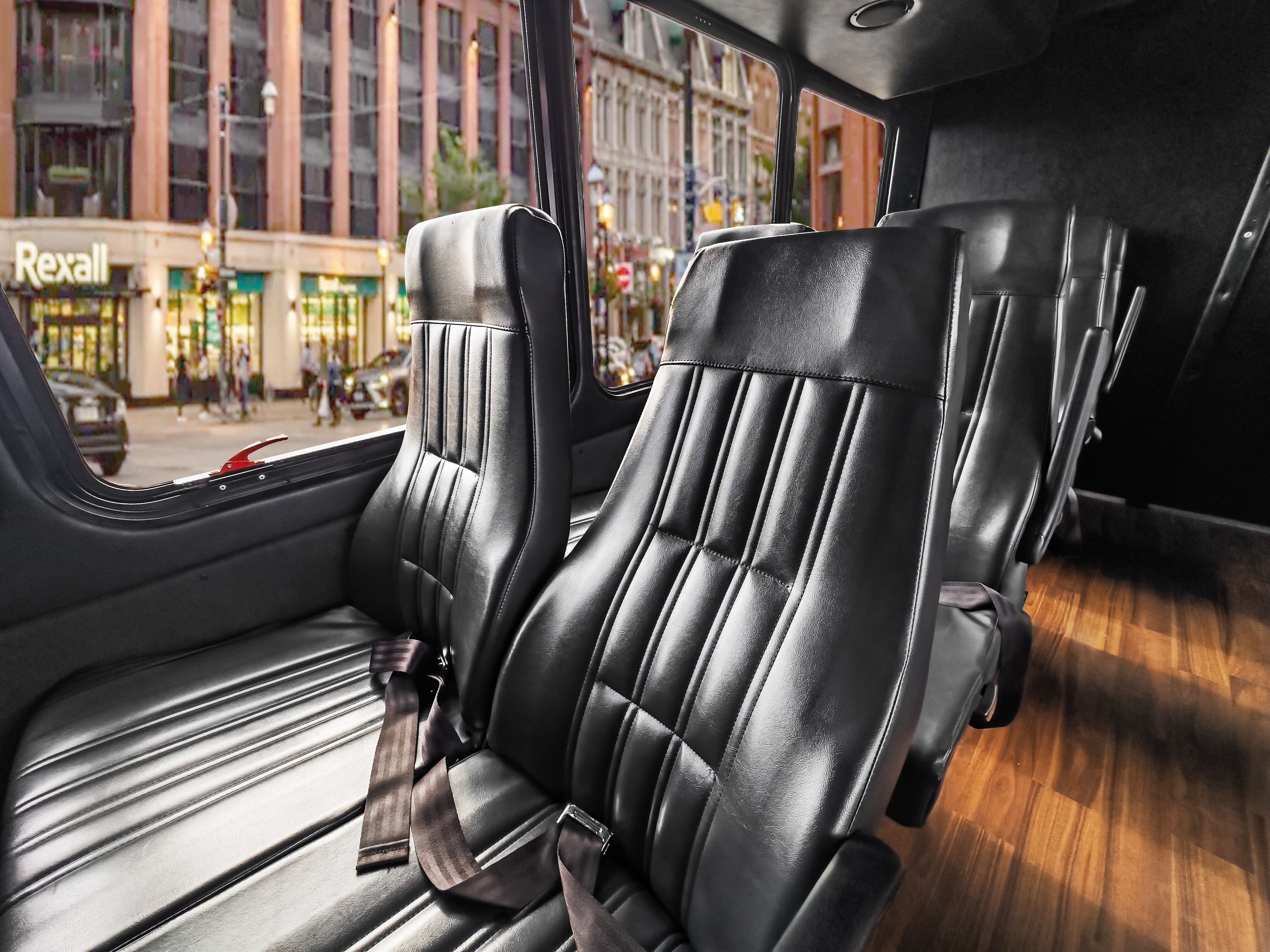 Ford E450 Shuttle Bus inside empty 1