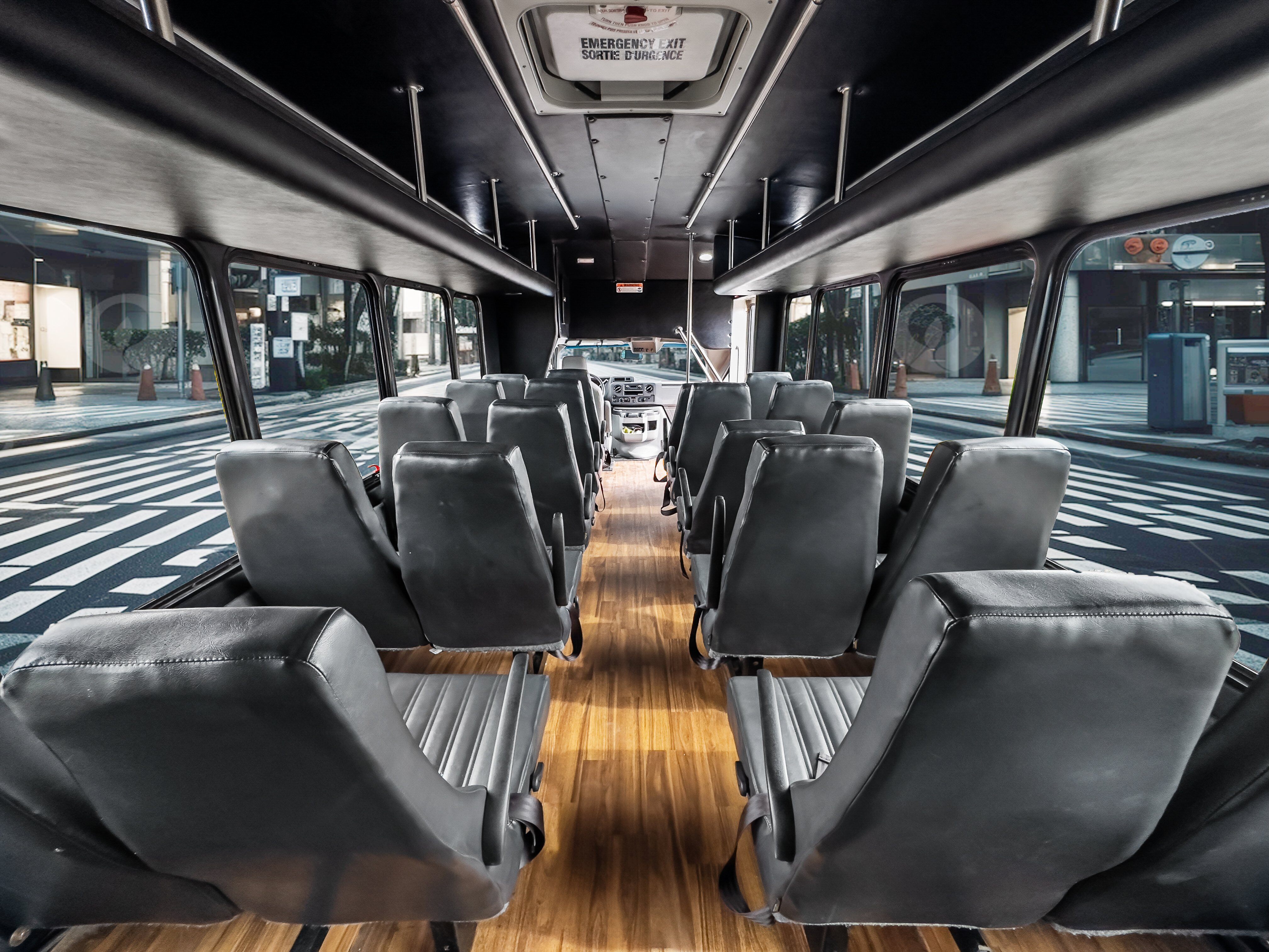 Ford E450 Shuttle Bus inside empty 2