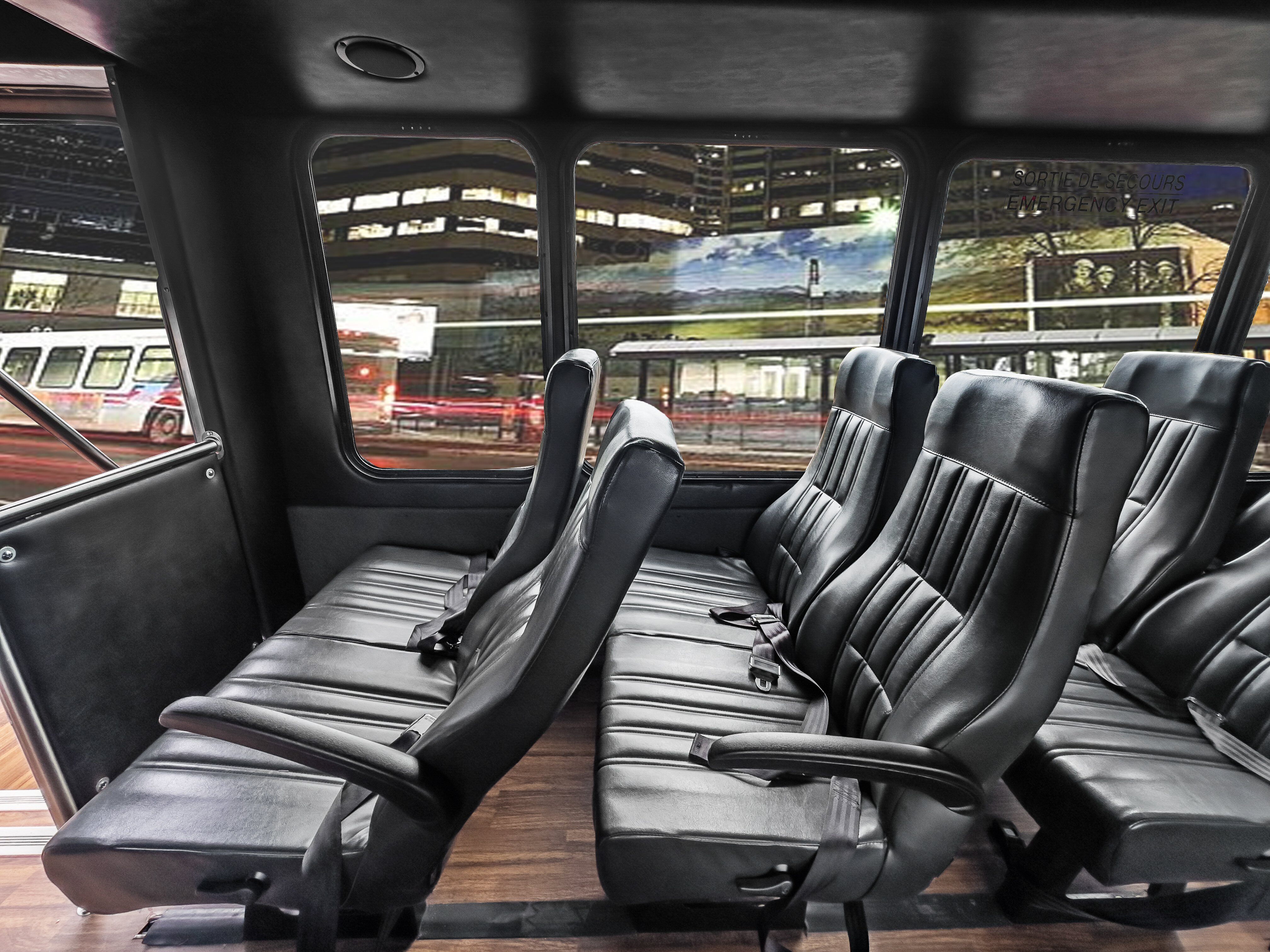 Ford E450 Shuttle Bus inside empty