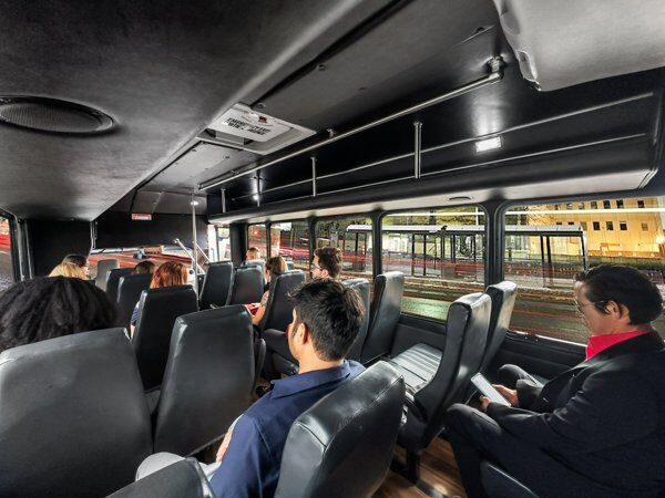 Ford E450 Shuttle Bus inside people 4