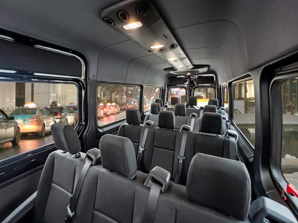 Mercedes Sprinter Shuttle Van 14 Pass Interior 3