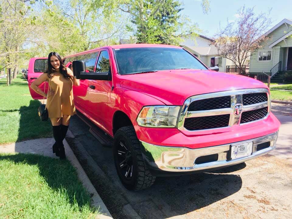 Pink Stretch Limousine in Calgary